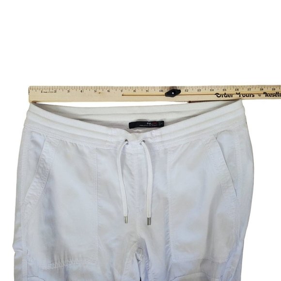 RLX Ralph Lauren Womens Convertible Pants S White Golf Hiking Pockets Drawstring - Picture 12 of 14
